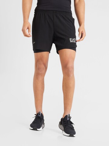 Regular Pantalon de sport EA7 Emporio Armani en noir : devant