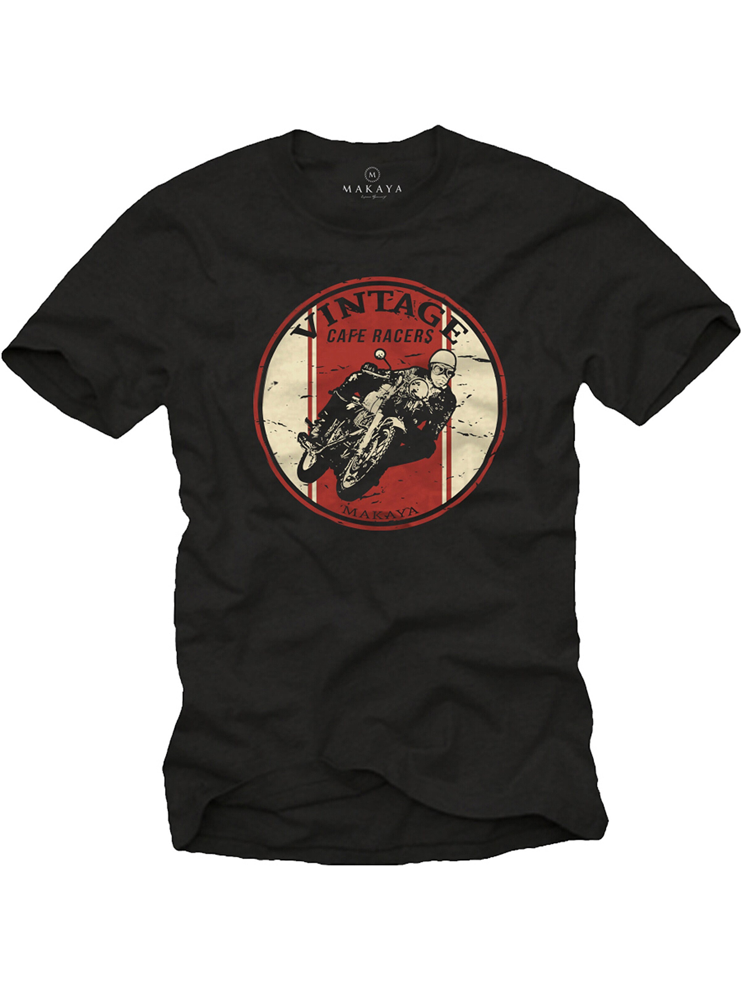 MAKAYA Shirt 'Biker im Kreis' in Black: front
