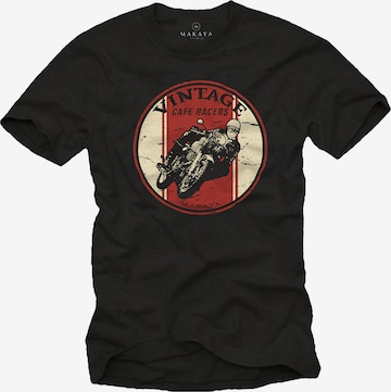 MAKAYA Shirt 'Biker im Kreis' in Black: front