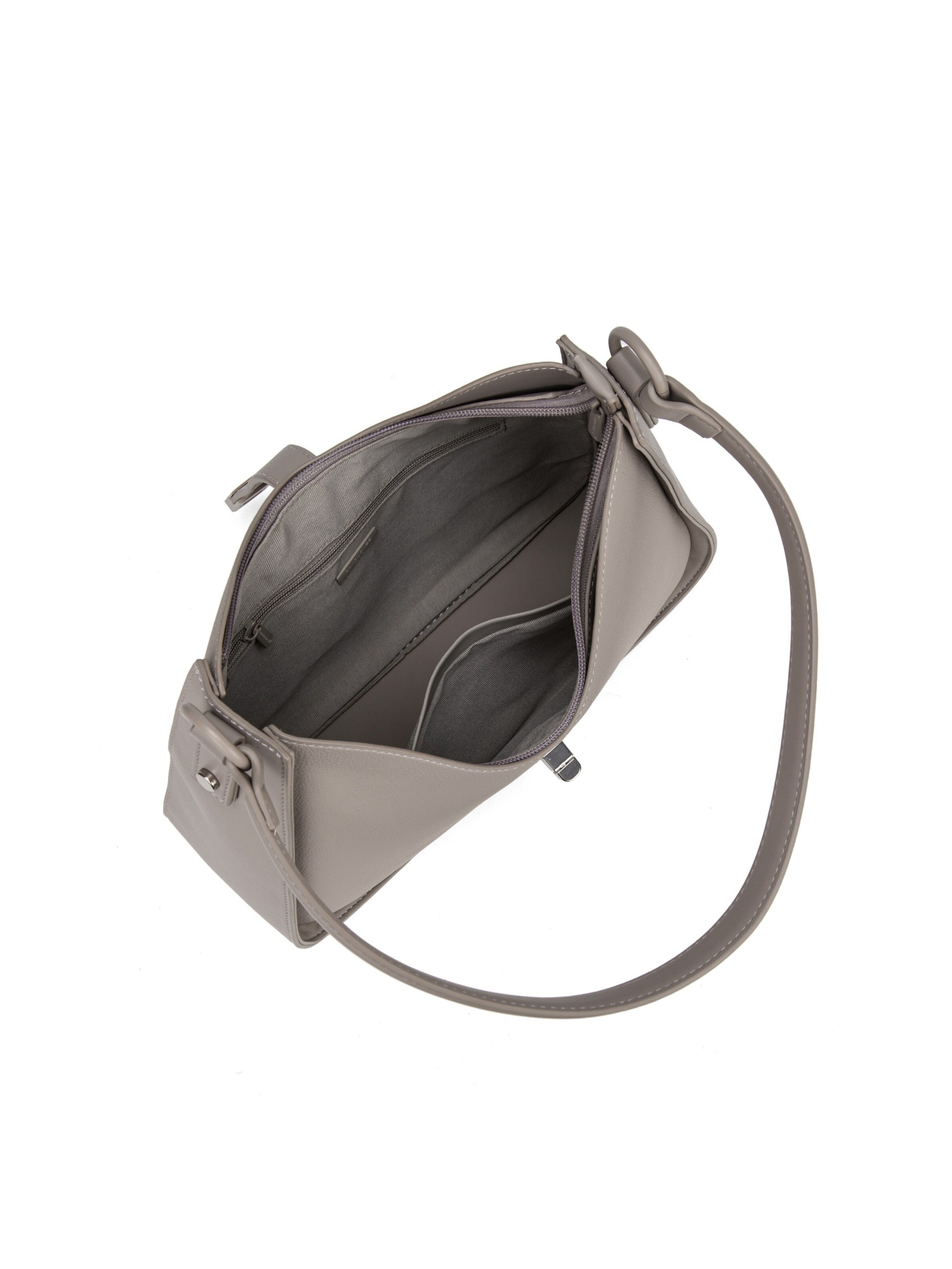 Borsa a spalla 'Borsa a Spalla David Jones Ecopelle con Chiusura Bottone e Zip' di David Jones in grigio