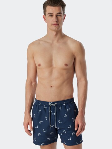 SCHIESSER Board Shorts 'Waterworld' in Blue: front