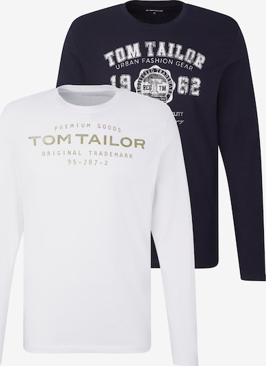 Marškinėliai iš TOM TAILOR, spalva – tamsiai mėlyna / alyvuogių spalva / balta, Prekių apžvalga