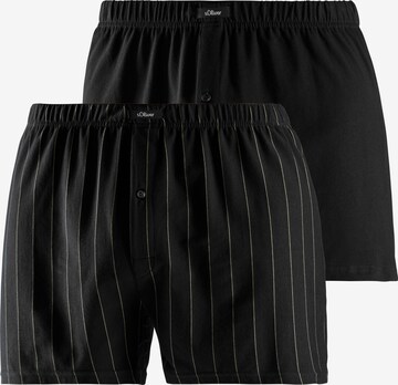 s.Oliver Boxershorts in Zwart: voorkant