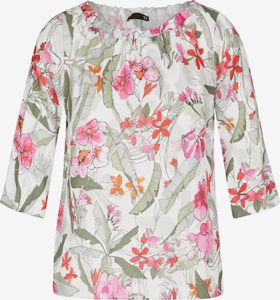 Thomas Rabe Bluse mit geblümtem Muster und 3/4-Ärmeln in pastellpink / weiß, Produktansicht