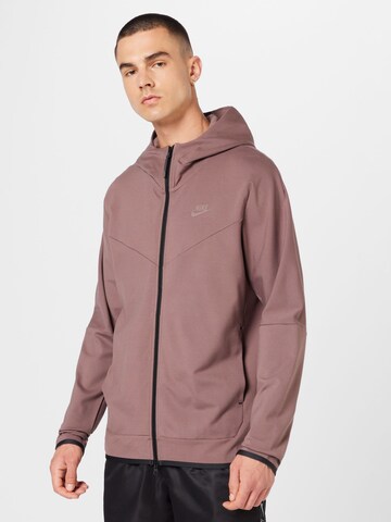 Veste de survêtement Nike Sportswear en marron : devant