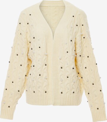 faina Knit Cardigan in White: front