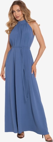 made of emotion Šaty 'Sukienka maxi halter neck z paskiem' – modrá: přední strana