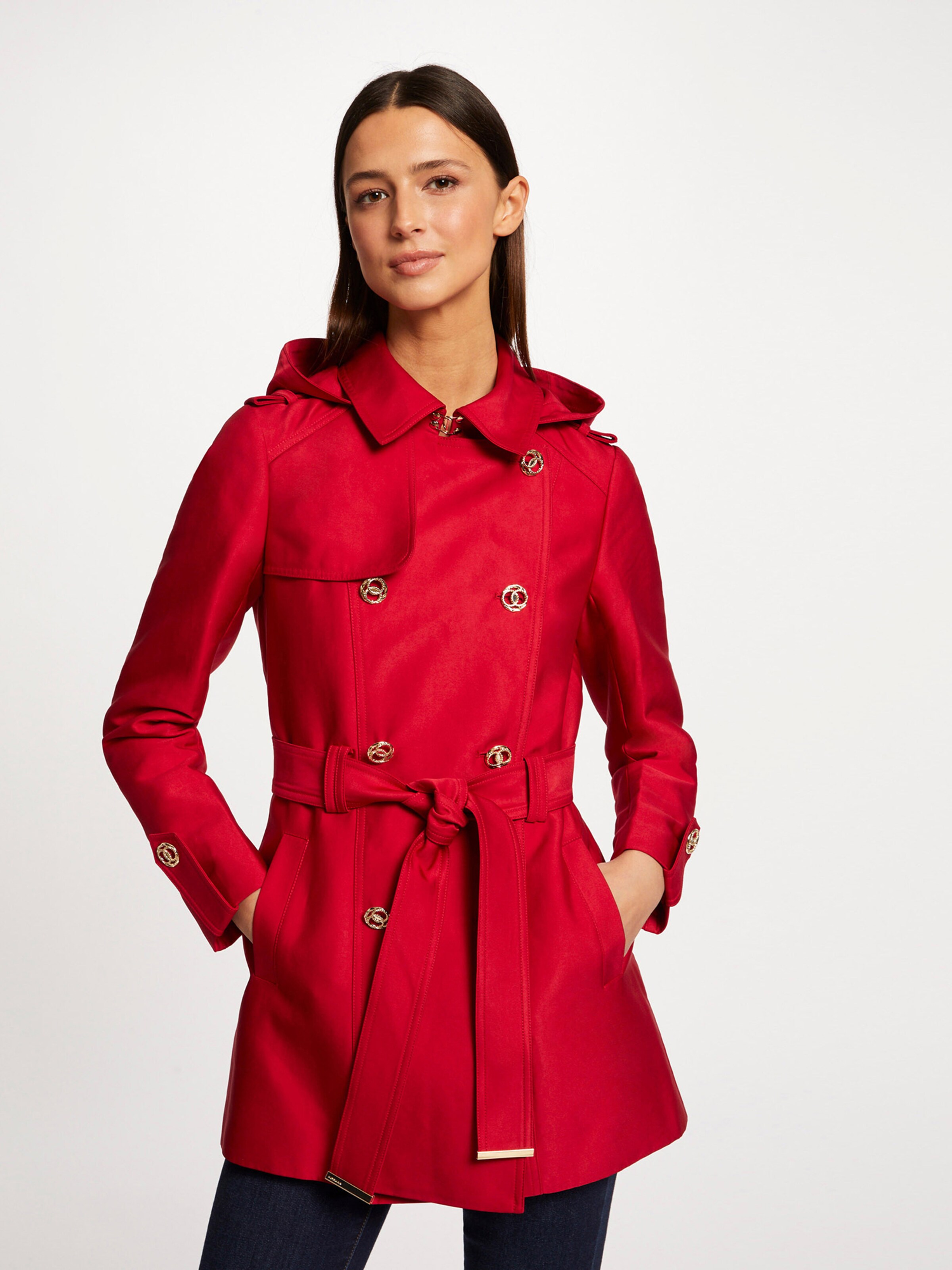 Morgan manteau rouge sale