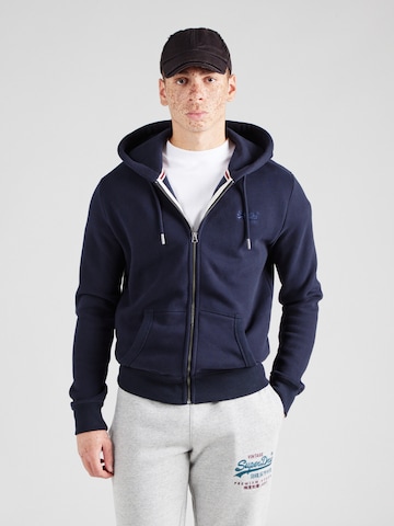 Superdry Bluza rozpinana 'Essential' w kolorze niebieski: przód