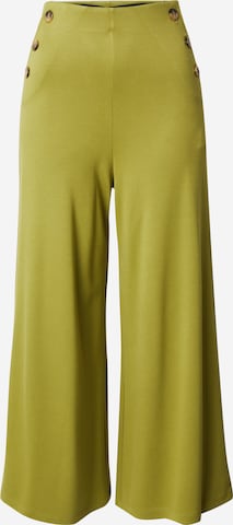 Wide Leg Pantalon 'Pia' King Louie en vert : devant