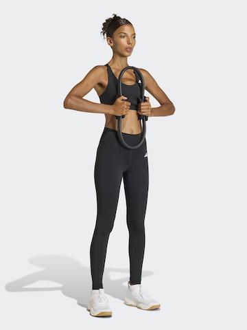 ADIDAS PERFORMANCE Korzetová Sportovní podprsenka 'OPT ESS' – černá: přední strana