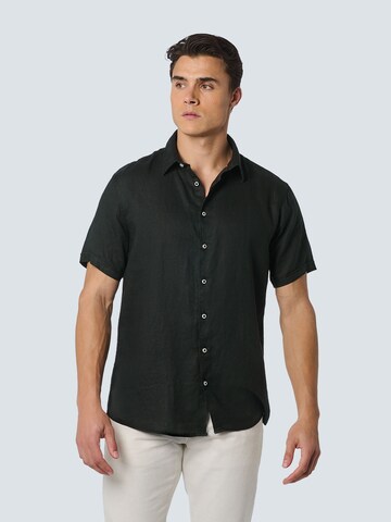 No Excess Regular fit Overhemd in Zwart: voorkant