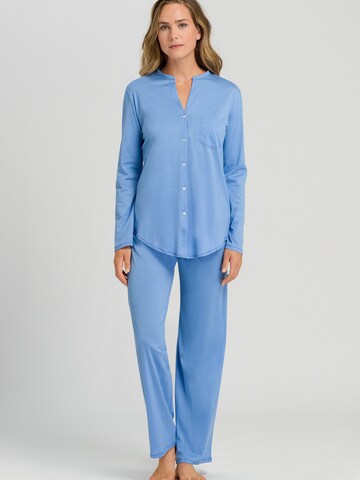 Hanro - Pijama ' Cotton Deluxe ' em azul: frente