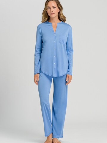 Hanro Pyjama ' Cotton Deluxe ' in Blau: predná strana