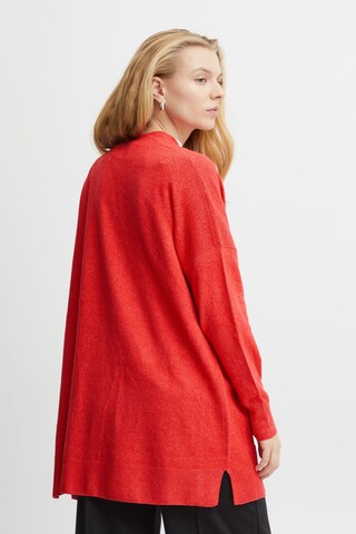 ICHI Knit Cardigan in Red