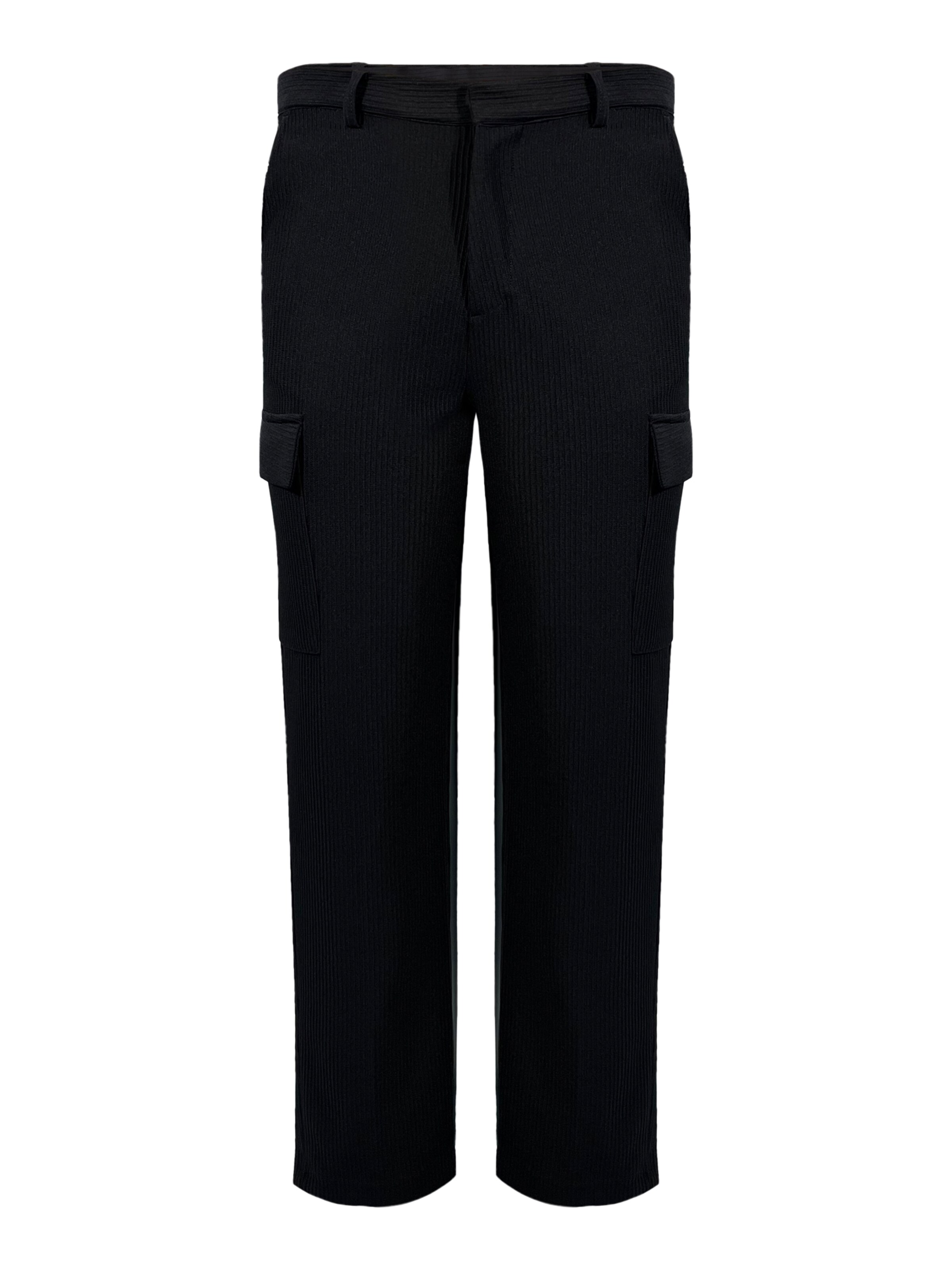 SikSilk Loosefit Cargohose in Schwarz: Vorderseite