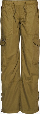 Superdry Wide leg Cargo Pants in Green: front