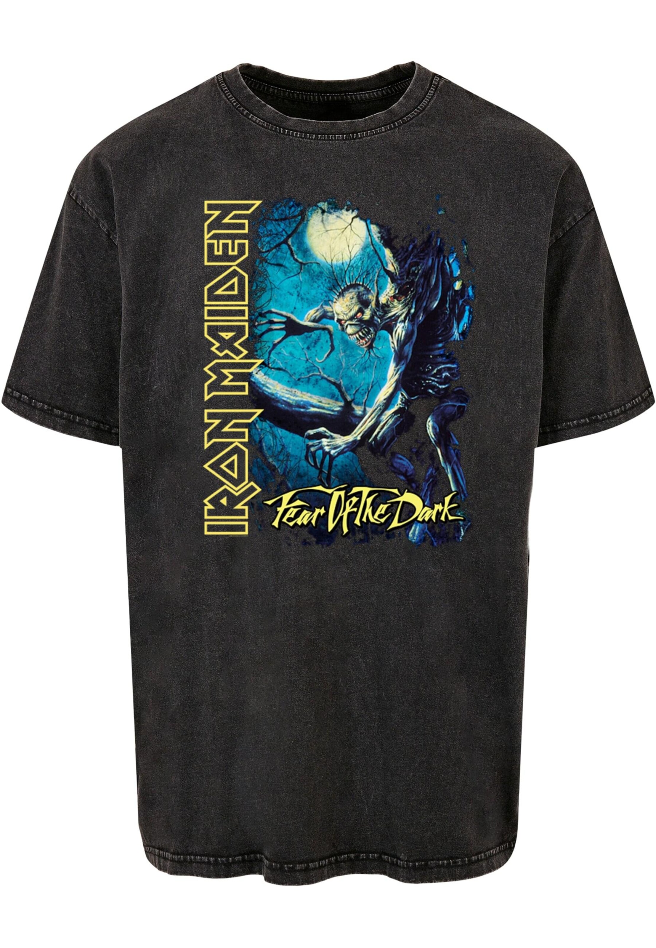 Merchcode Shirt 'Iron Maiden - Fear of the Dark' in Grijs: voorkant