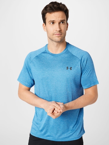 UNDER ARMOUR Regular fit Functioneel shirt 'Tech 2.0' in Blauw: voorkant