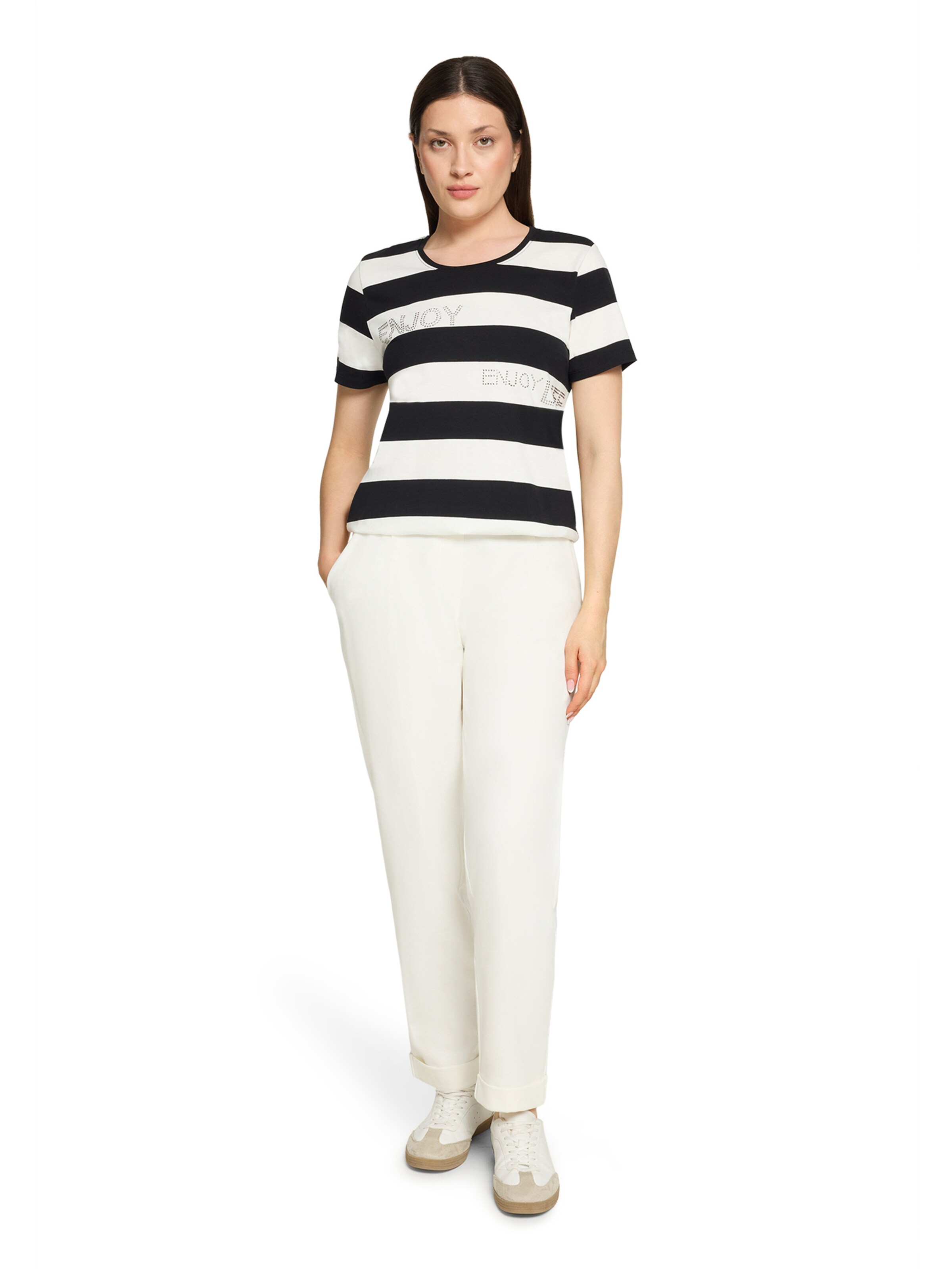 Betty Barclay Ringelshirt mit Tunnelzug in Schwarz