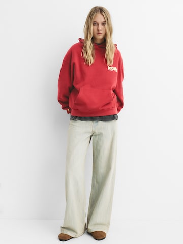 Pull&Bear Sweatshirt 'PACIFIC' in Rot