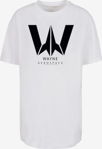 F4NT4STIC Oversized Shirt 'DC Comics Justice League Movie Wayne Aerospace' in White: front