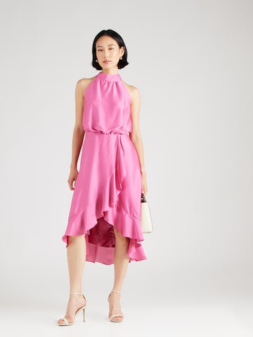 Robe de cocktail SWING en rose : devant