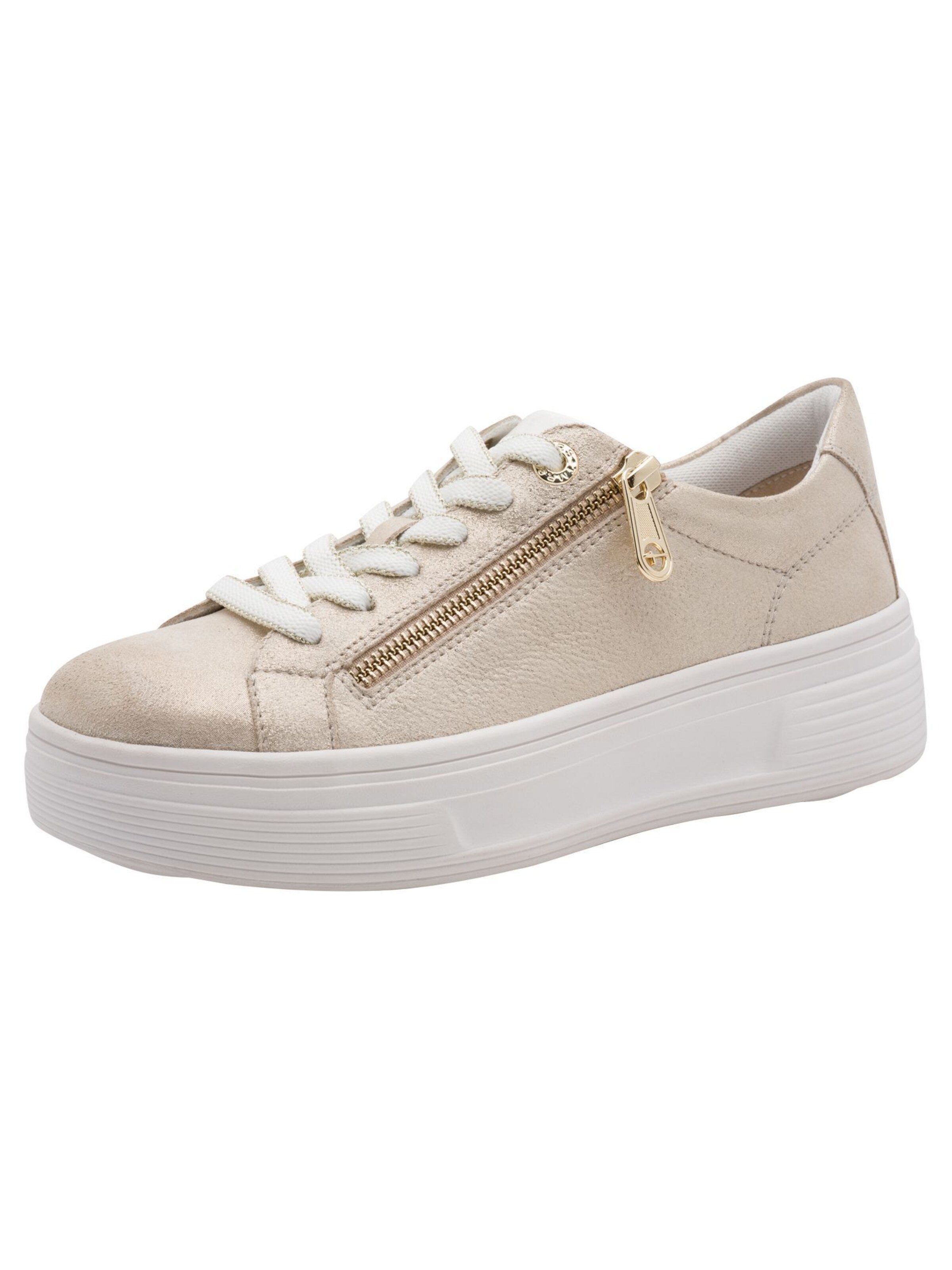 Tamaris Platform trainers in Gold: front