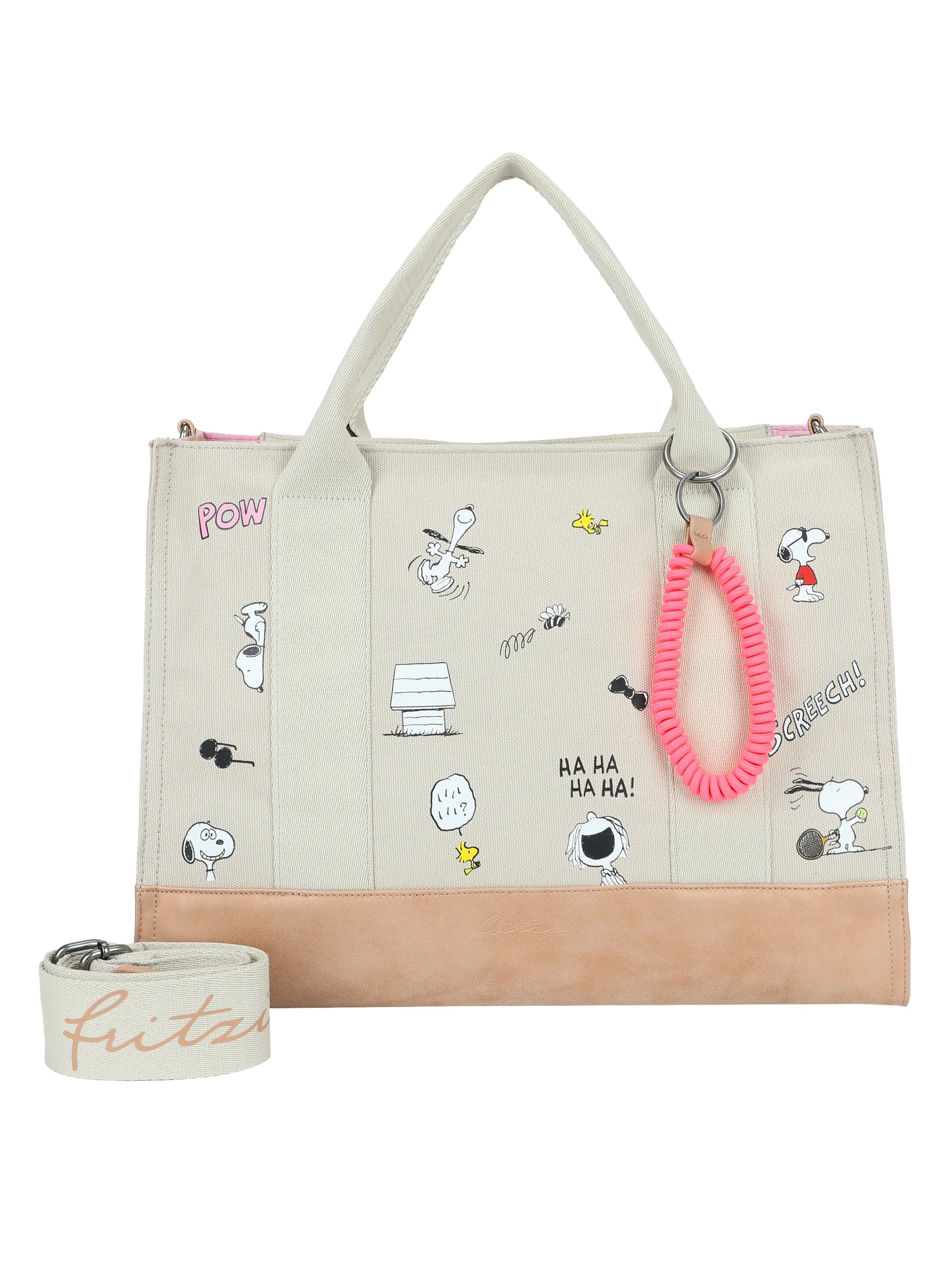 Fritzi aus Preußen Tasche 'PeanutsTM x fritzi Tote Bag Confetti' in Beige: Vorderseite