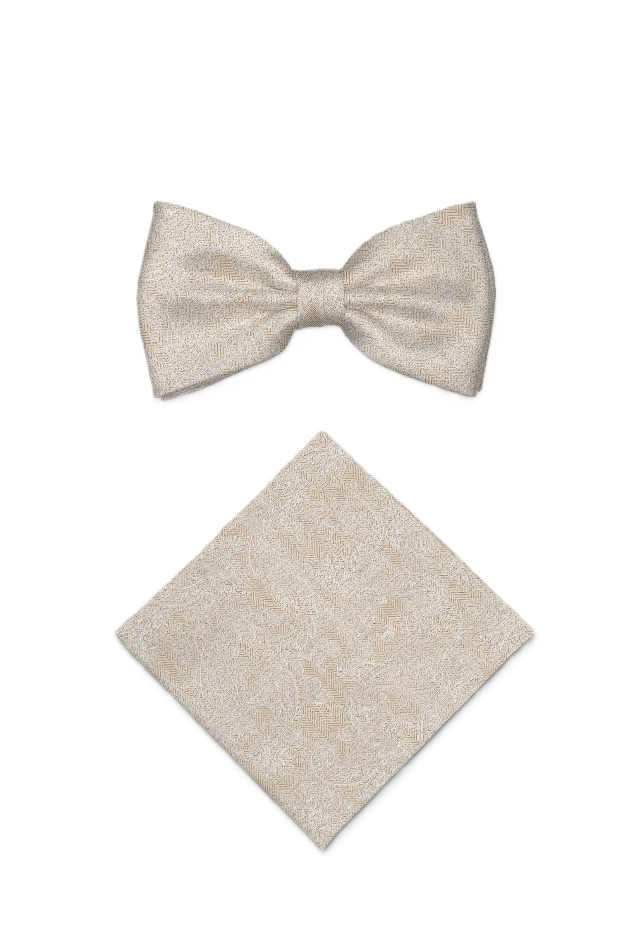 Real Guys Nœud papillon en beige / blanc, Vue avec produit