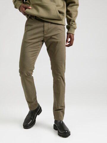 Coupe slim Pantalon chino 'GOWER' INDICODE JEANS en vert : devant