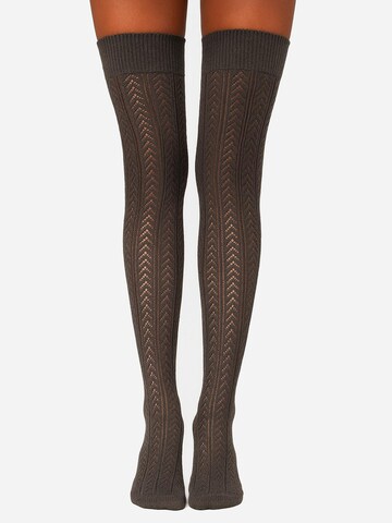 Lycille Over the Knee Socks in Grey: front