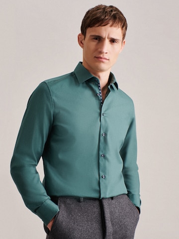 SEIDENSTICKER Slim fit Business Shirt in Green: front