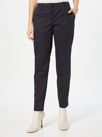 BOSS Black Regular Trousers with creases 'Tiluna' in Blue: front