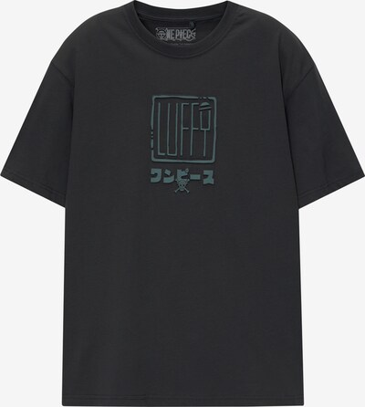 Pull&Bear T-Shirt 'ONE PIECE' in grau / graphit / jade / weiß, Produktansicht