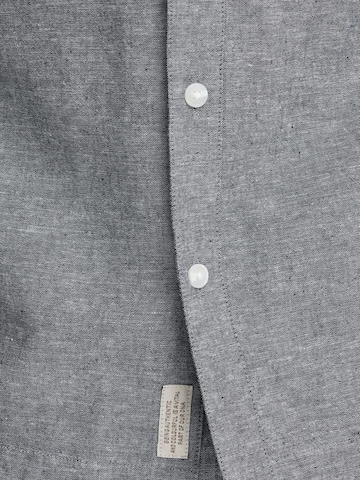 BLEND Comfort fit Button Up Shirt ' BHAban Cuba Linen Mix ' in Blue