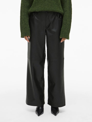 VILA Wide leg Trousers 'VIAnnie' in Black: front