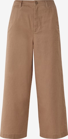 QS Wide leg Broek in Bruin: voorkant