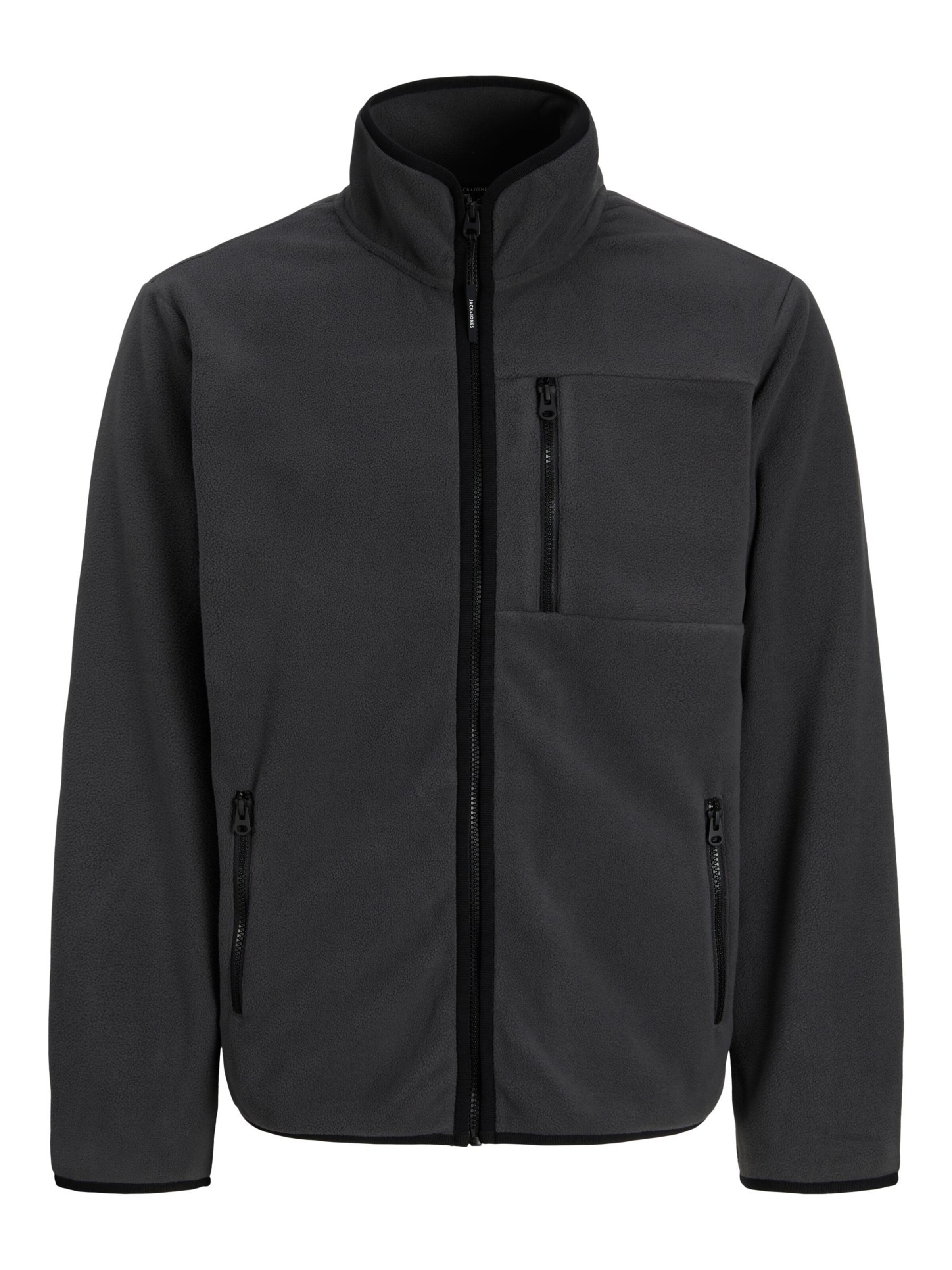 JACK & JONES Fleecejacke in Grau: Vorderseite
