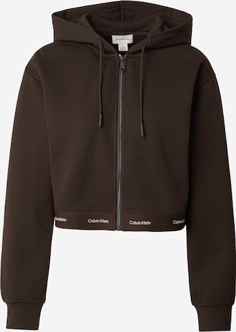 Regular Veste de survêtement Calvin Klein Jeans en marron : devant
