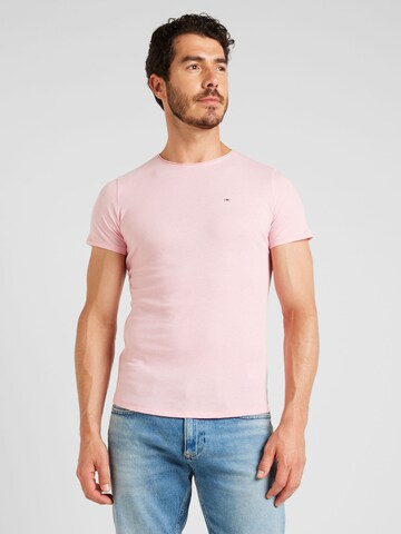 T-Shirt 'Jaspe' Tommy Jeans en rose : devant