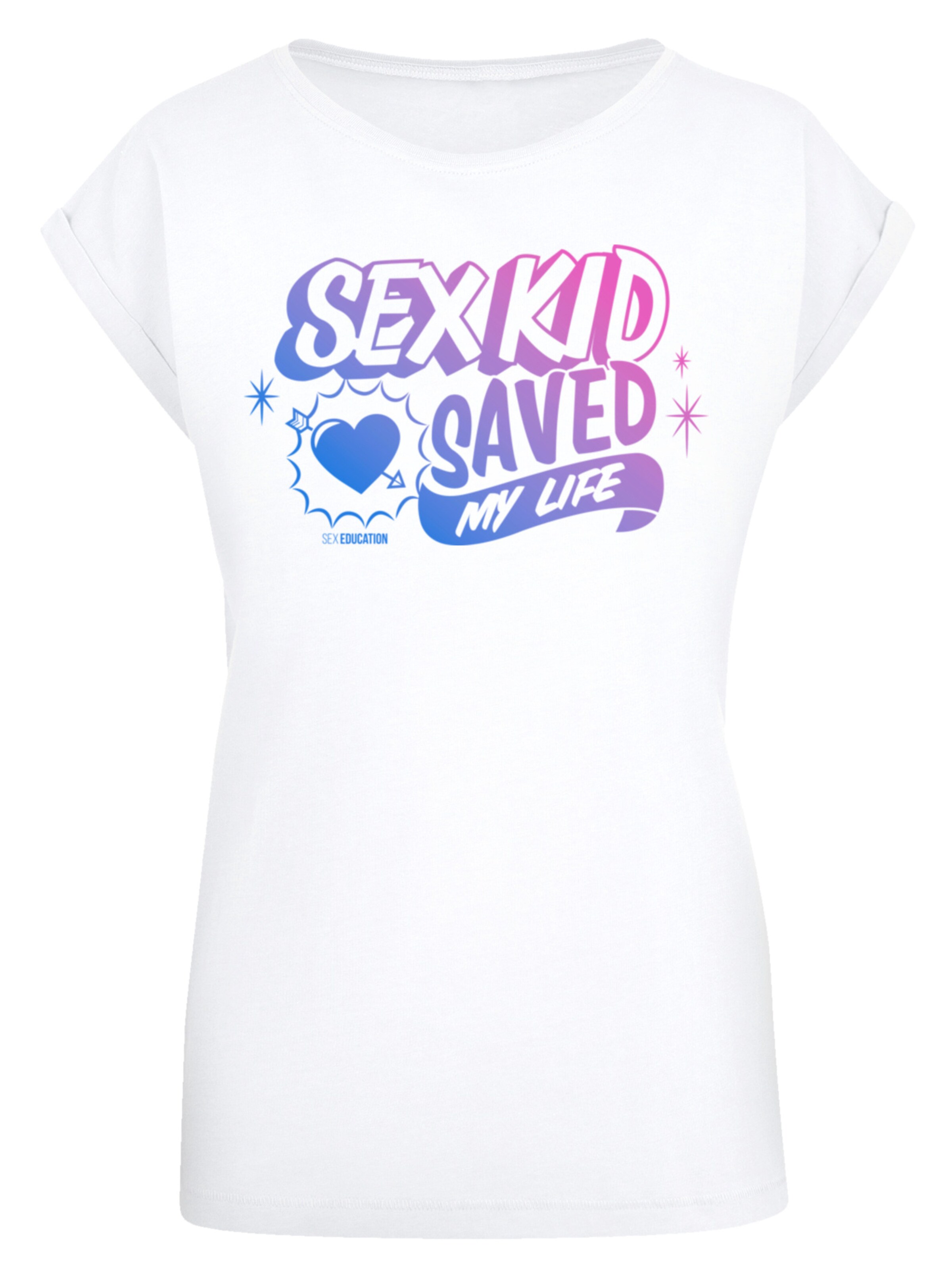 T-shirt 'Sex Education Sex Kid Blend Netflix TV Series' F4NT4STIC en blanc : devant