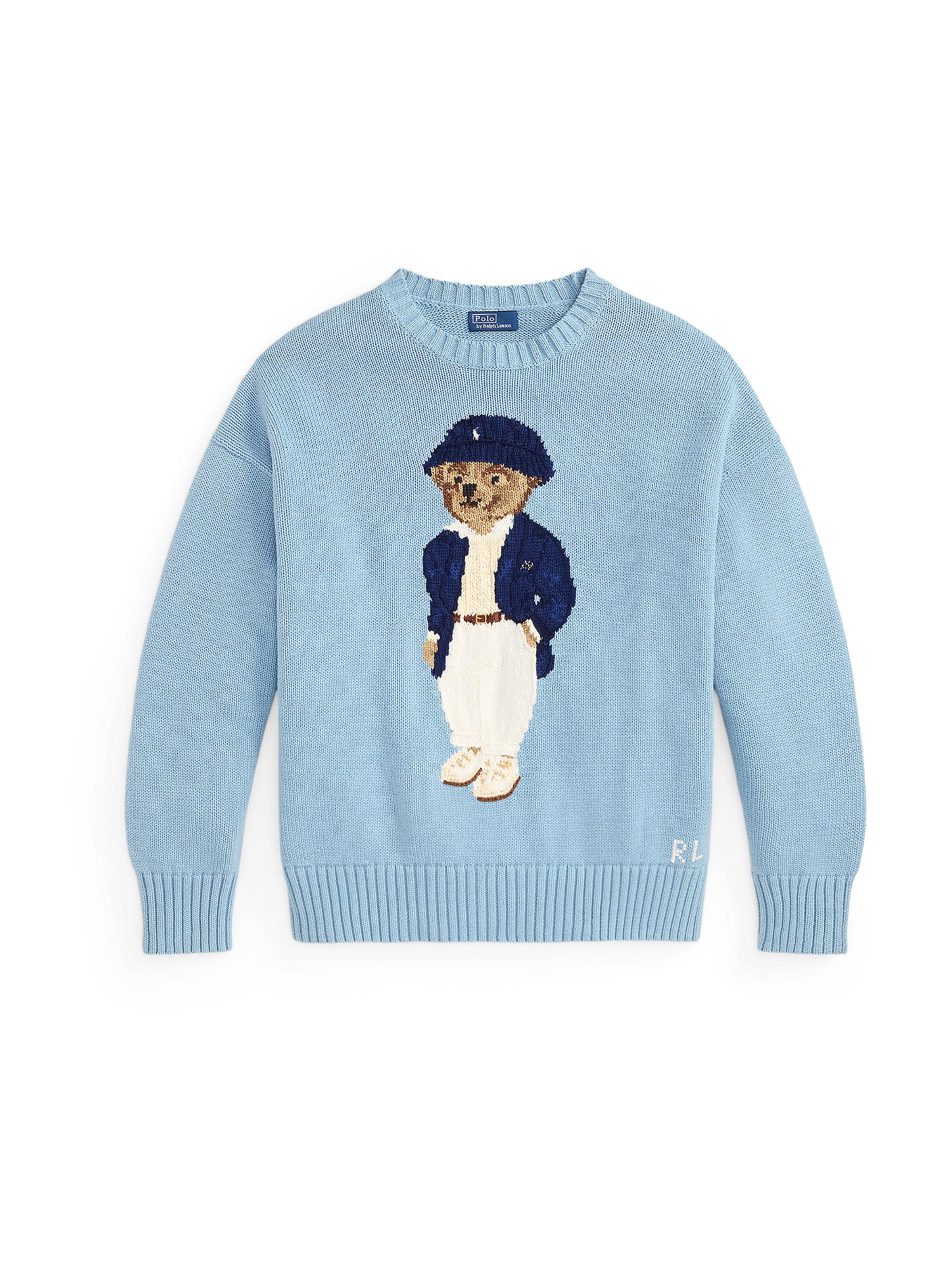 tengerészkék / világoskék / brokát / fehér Polo Ralph Lauren Pulóver 'BEAR' - XXS, Termék nézet