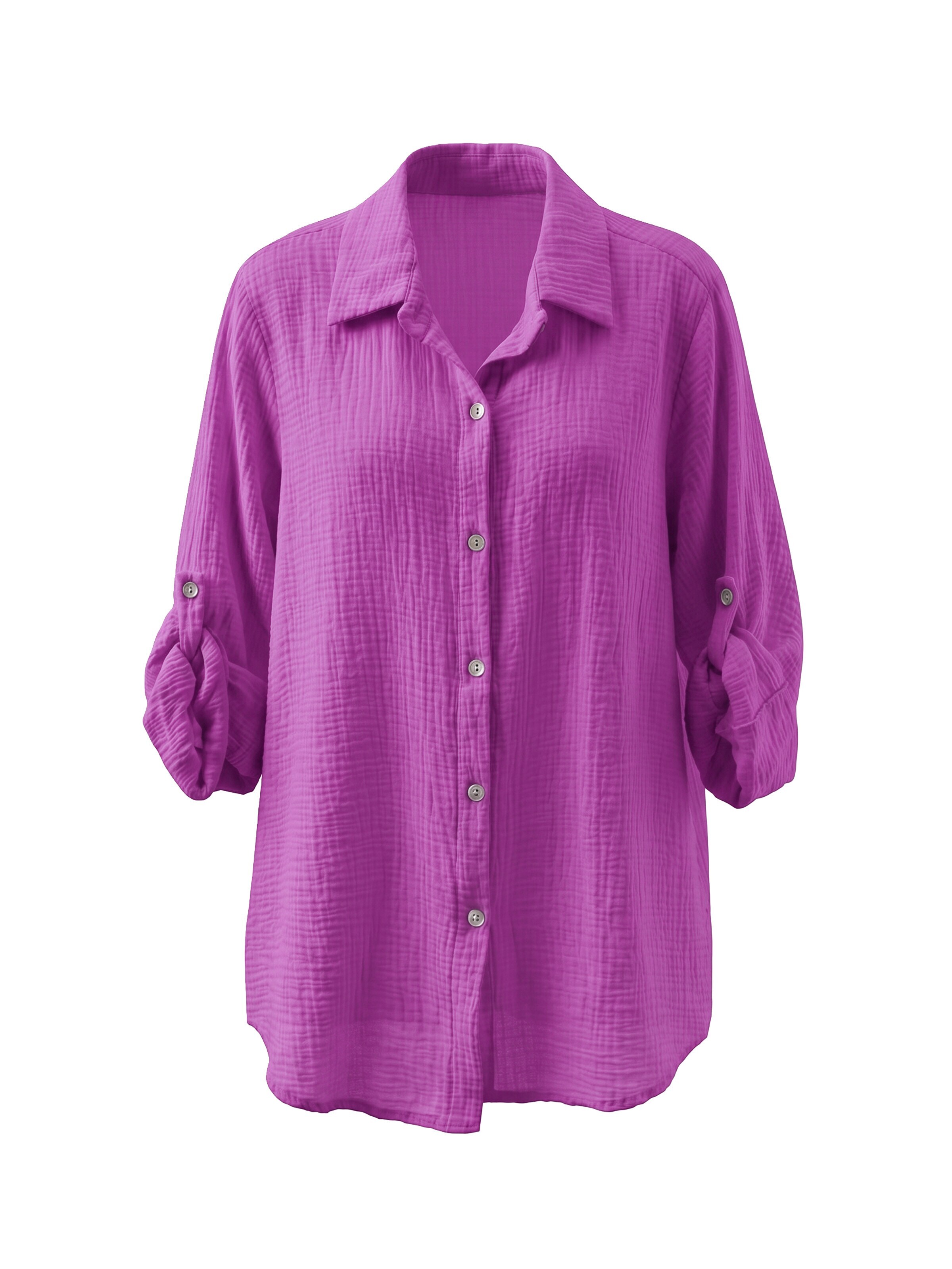 TorWeit Oversizeshirt 'Essential Cotton Shirt'‌‌‌‌ in Lila: Vorderseite