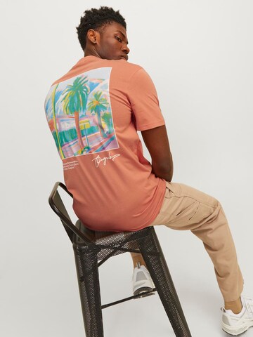 JACK & JONES - Camiseta 'Aruba Landscape' en naranja