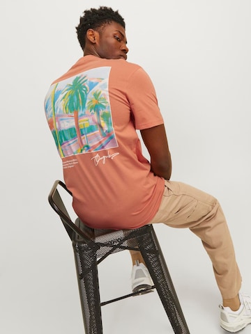 JACK & JONES T-Shirt 'Aruba Landscape' in Orange
