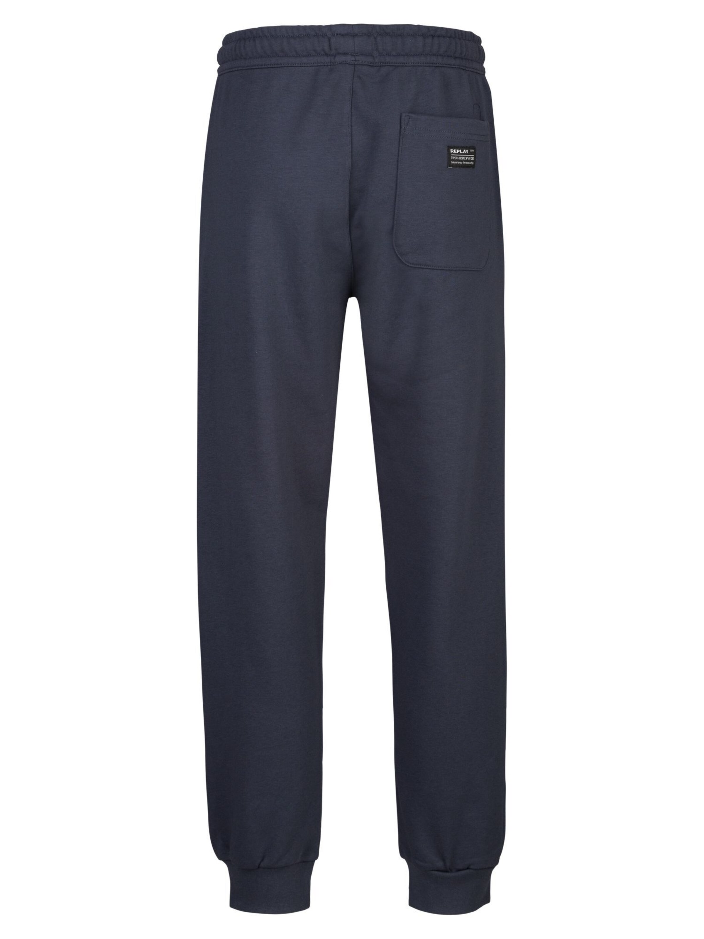 REPLAY Regular Trousers ' FRENCH TERRY COTTON-POLY ' in Blue