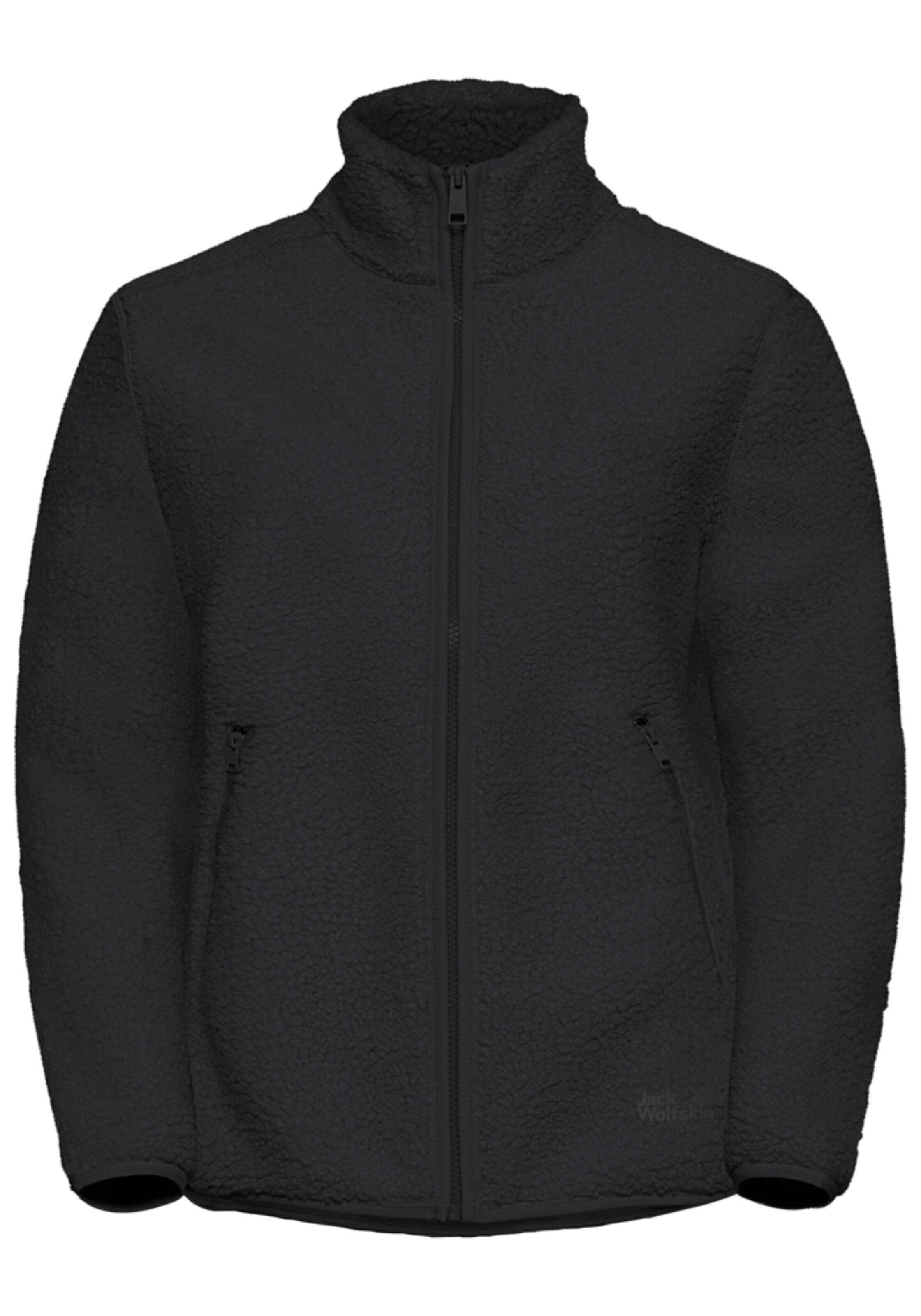 JACK WOLFSKIN Athletic Fleece Jacket in Black: front