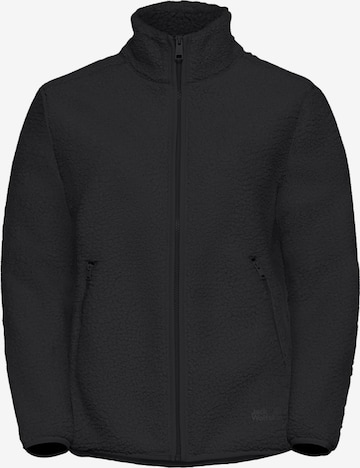 JACK WOLFSKIN Athletic Fleece Jacket in Black: front