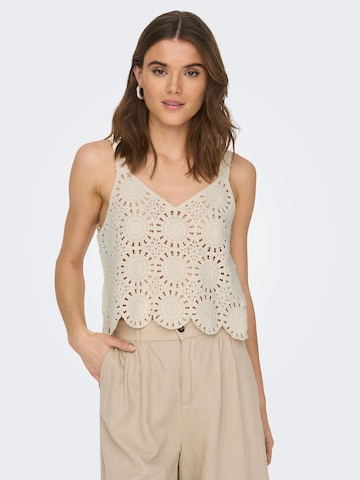 ONLY Knitted Top 'Yvonne' in Beige: front